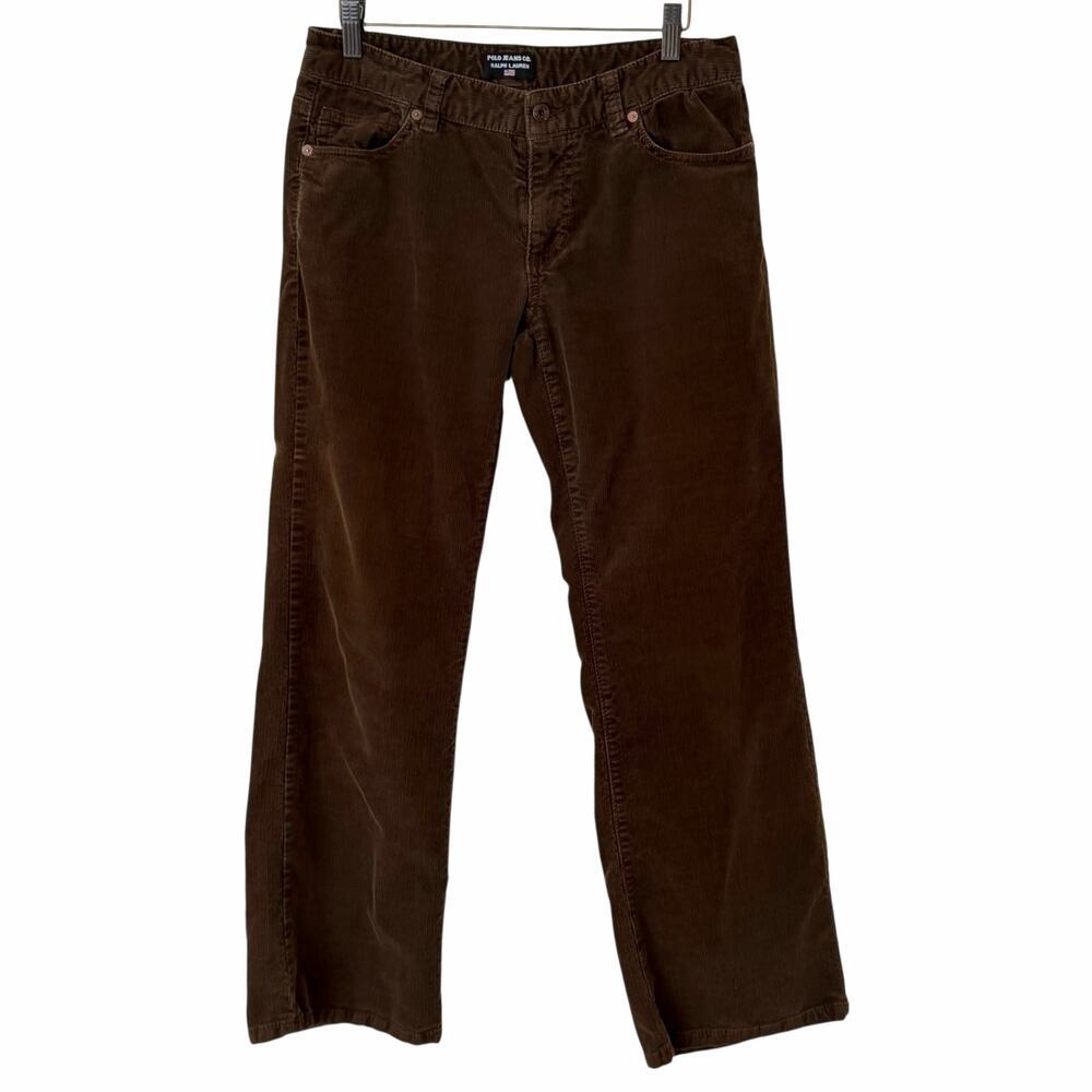 POLO JEANS CO. RALPH LAUREN Women's Corduroy Mid-Rise Bootcut Pants Brown, 6X30